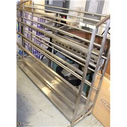 ROLLING STAINLESS STEEL BREAD RACK 5' TALL BY 81"