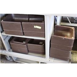 LOT OF 6 PLASTIC BROWN CHILD BOOSTER SEATS