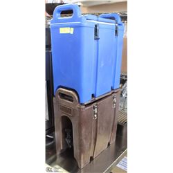 LOT OF 2 CAMBRO HOT-COLD CARRIERS, 1 LIQUID &
