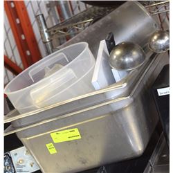 LOT OF TWO DEEP CHAFING INSERTS WITH NUMEROUS