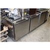 Image 1 : STAINLESS 8' 3 DOOR UNDER COUNTER COOLER.