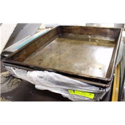 3 ROASTING PANS, HEAVY DUTY 24"X18" DOUBLE STRAP