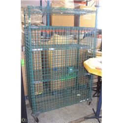 5 TIER METAL SHELF WITH CAGE FRONT