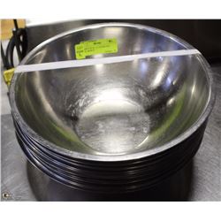 BUNDLE OF 10 - 11" STAINLESS STEEL BOWLS