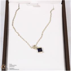 .925 SILVER 16 INCH NECKLACE W/.925 BLUE