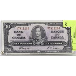 1937 CANADIAN $10.00 BILL