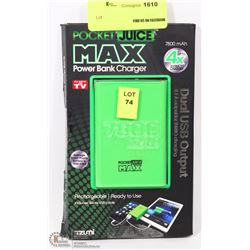 DUAL USB OUTPUT POCKET JUICE POWER BANK CHARGER