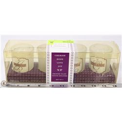 FROSTED GLASS CANDLE HOLDER SET