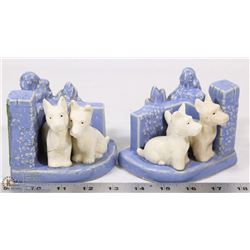 PAIR OF WEST HIGHLAND BOOK ENDS.