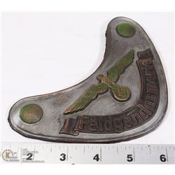 GERMAN WWII MILITARY MP ID GORGET. MARKED RZN 2