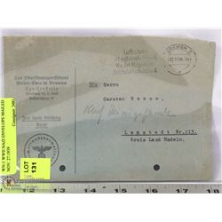 WN-1 WWII NAZI ENVELOPE MAILED NOV. 27.1939