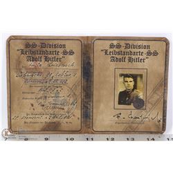 GERMAN NAZI DOCUMENT FIRST SS DIVISION OF ADOLF