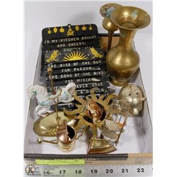 LOT OF BRASS ITEMS AND MORE