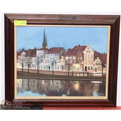 CITY SCENE OIL ON CANVAS