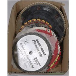 BOX W/NEW & USED SAW BLADES - 10 NEW