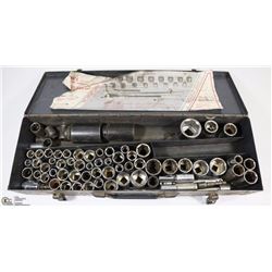 METAL TOOL STORAGE BOX FULL OF 1/2"-