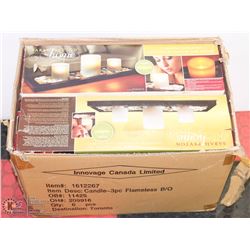 CASE OF 6 FLAMELESS CANDLE SETS CENTER PIECES