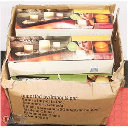 CASE OF 10 FLAMELESS CANDLE SETS CENTER PIECES