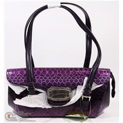 NEW LADIES PURSE ON CHOICE: PURPLE SNAKESKIN STYLE