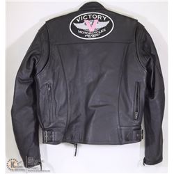 WOMENS VICTORY MOTORCYCLES LEATHER JACKET SIZE M.