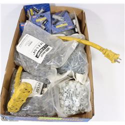 BOX OF METAL ROOFING SCREWS WITH CABLE