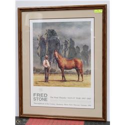 FRED STONE MAN O WAR SIGNED PRINT FRAMED