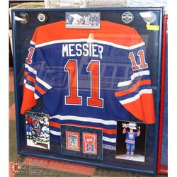 MESSIER JERSEY DISPLAY FRAMED SIGNED (NO COA)