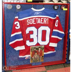 SOETAERT JERSEY OIL KINGS NO COA FRAMED DISPLAY.