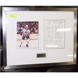 OILERS DISPLAY KEVIN LOWE & 1ST OILERS GAME 28X22