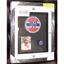 CONNOR MCDAVID PRE-NHL CARD FRAMED IN SHADOWBOX.