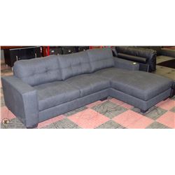NEW GREY FABRIC 102" X63" CHAISE LOUNGE SECTIONAL