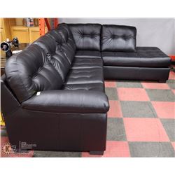 NEW BLACK LEATHERETTE 109"X84" L SHAPE SECTIONAL