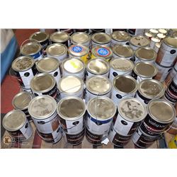 PALLET OF ASSORTED PAINTS AND STAINS