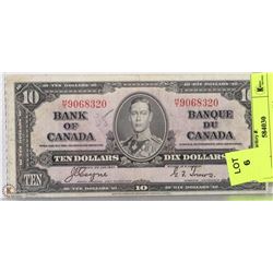 1937 CANADIAN $10.00 BILL