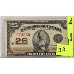 1923 CANADIAN SHINPLASTER.