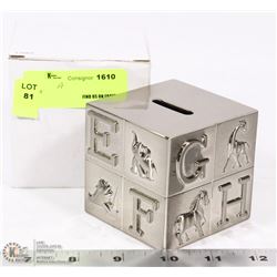 CHILDRENS BLOCKS MINI BANK