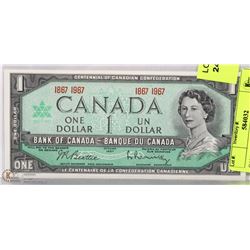 CANADIAN CENTENNIAL $1.00 BILL.