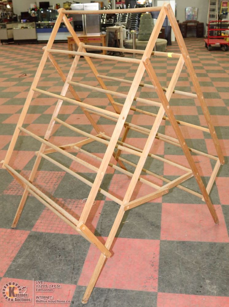 LARGE WOOD CLOTHES HORSE