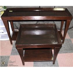 SOFA TABLE WITH END TABLE.