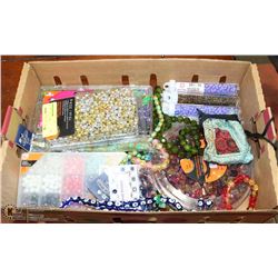 BOX OF ART, CRAFT BEADS AND MORE