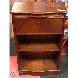 VINTAGE SIDE TABLE WITH SHELF AND CUBBY