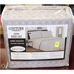 NEW QUEEN SIZE SHEET SET ON CHOICE: GREY