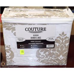 NEW QUEEN SIZE SHEET SET ON CHOICE: WHITE & BEIGE