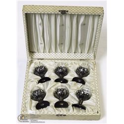 SET OF 6 VINTAGE LIQUOR STERLING SILVER .925 CUPS