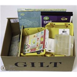 LARGE BOX OF SCRAPBOOKING AND CRAFT SUPPLIES