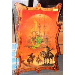 BORIS CUSTOM  WOOD FRAMED PICTURE OF WESTERN