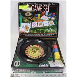 MULTI USE POKER SET GAME WITH ROULETTE, BLACK-