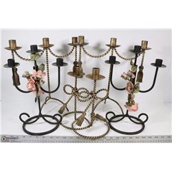 3 SETS OF ASSORTED CANDLE HOLDERS