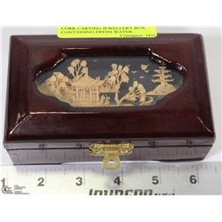 CORK CARVING JEWELLERY BOX CONTAINING FRESH WATER
