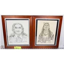 TWO FRAMED 13X16 MARIE STONEY ABORIGINAL CHIEFS
